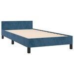 vidaXL Cadre de lit sans matelas bleu foncé 100x200 cm velours