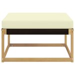vidaXL Pouf d'Extérieur Bois d'acacia massif et Textilène Blanc