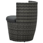vidaXL Mobilier de bistro 3 Pièces avec coussins Résine tressée Gris