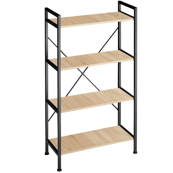 Tectake Etagère bibliothèque LEEDS style industriel 67,5 x 31,5 x 121,5 cm - bois clair industriel
