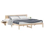 vidaXL Cadre de lit avec tête de lit Marron 200 x 200 cm Pin massif