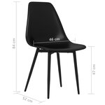 vidaXL Chaises à manger lot de 6 noir PP