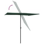 Vidaxl parasol d'extérieur avec mât en aluminium 2x1 5 m vert