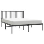 vidaXL Cadre de lit métal sans matelas avec tête de lit noir 140x200cm