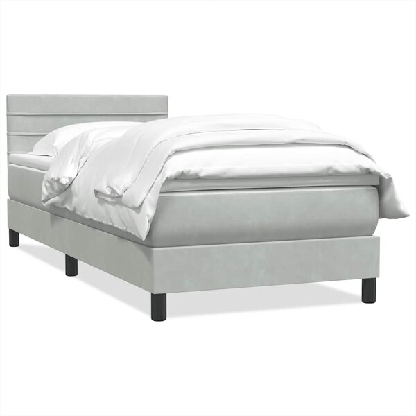 vidaXL Sommier à lattes de lit et matelas gris clair 100x210cm velours
