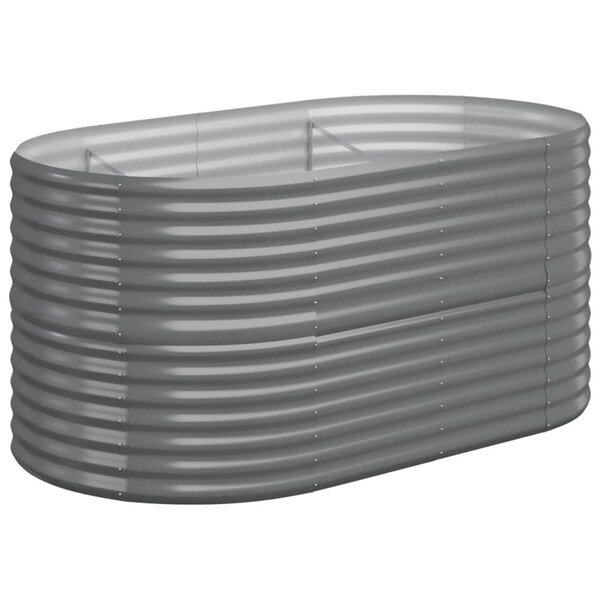vidaXL Lit surélevé de jardin Acier enduit de poudre 152x80x68 cm gris