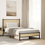 vidaXL Cadre de lit en métal sans matelas chêne sonoma 100x200 cm