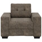vidaXL Fauteuil avec coussin Gris foncé Faux cuir
