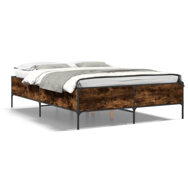 vidaXL Cadre de lit sans matelas chêne fumé 160x200 cm