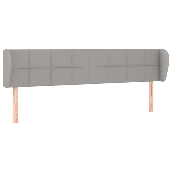 vidaXL Tête de lit avec oreilles Gris clair 183x23x78/88 cm Tissu