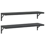 vidaXL Étagères murales 2 Pièces 100x30 cm noir acier inoxydable