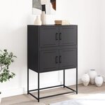 vidaXL Buffet noir 68 5x38 5x107 cm acier