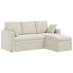 vidaXL Canapé Crème 198 x 134 x 80 cm Velours