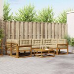 vidaXL Ensemble de canapés d'extérieur 7 Pièces Naturel et Beige