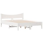 vidaXL Cadre de lit sans matelas blanc 135x190 cm bois de pin massif