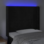 vidaXL Tête de lit à LED Noir 83x16x118/128 cm Velours