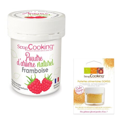 Arôme alimentaire naturel en poudre framboise + paillettes dorées - La Poste