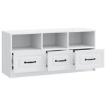 vidaXL Meuble TV Blanc 102 x 34 5 x 47 cm Bois d'ingénierie