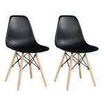 Trécy : Lot de 2 chaises noires en bois