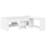 vidaXL Lit haut pour enfants avec bureau Blanc 98 5 x 200 cm