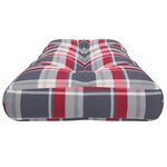 Vidaxl coussin de palette motif à carreaux rouge 120x40x12 cm tissu