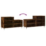 vidaXL Armoire à chaussures Chêne fumé 102x36x60 cm Bois d'ingénierie