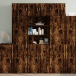 vidaXL Armoire de rangement chêne fumé 70x42 5x225cm bois d'ingénierie