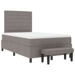 vidaXL Lit à ressorts avec matelas & banc taupe 120x190 cm en tissu