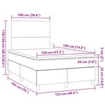 vidaXL Sommier à lattes de lit matelas LED gris clair 120x190 cm tissu