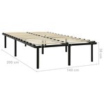 vidaXL Cadre de lit sans matelas noir métal 140x200 cm