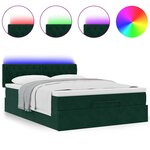 vidaXL Cadre de lit ottoman avec matelas vert foncé 140x200 cm velours