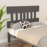 vidaXL Tête de lit Gris 153 5x3x81 cm Bois massif de pin