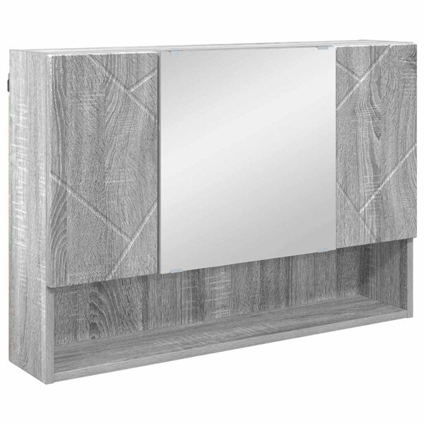 vidaXL Armoire Miroir Gris Sonoma 80 x 17 x 55 cm Bois d'ingénierie