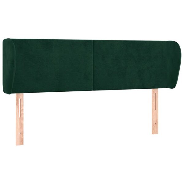 vidaXL Tête de lit avec oreilles Vert foncé 147x23x78/88 cm Velours