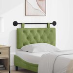 vidaXL Tête de lit suspendue Avec lumière LED Vert clair Velours