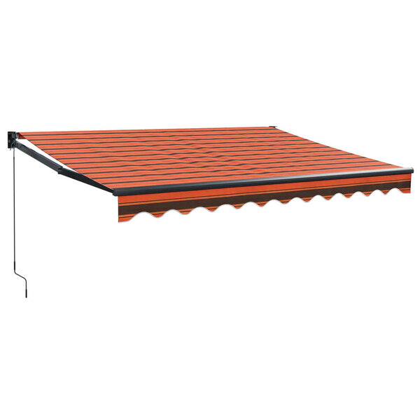 vidaXL Auvent rétractable orange et marron 3 5x2 5m tissu et aluminium