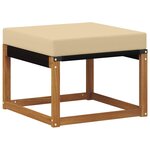 vidaXL Pouf d'Extérieur Bois d'acacia massif et tissu Textilène