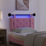 vidaXL Tête de lit suspendue Avec lumière LED Rose Velours