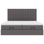 vidaXL Lit ottoman avec matelas & LED Gris 160x200cm similicuir