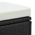 vidaXL Salon de jardin 3 Pièces avec coussins Résine tressée Noir