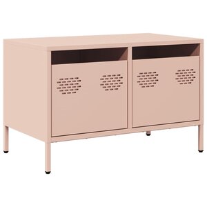vidaXL Meuble TV rose 68x39x43 5 cm acier laminé à froid
