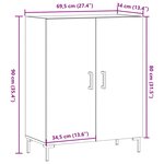 vidaXL Buffet chêne artisanal 69 5x34x90 cm bois d'ingénierie