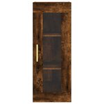 vidaXL Buffet haut Chêne fumé 34 5x34x180 cm Bois d'ingénierie