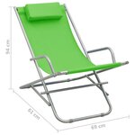 vidaXL Chaises à bascule lot de 2 Acier Vert