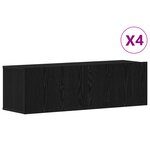 vidaXL Ensemble meuble TV 4 pièces - Fixé au mur en chêne noir