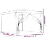 vidaXL Tente de fête avec 4 parois latérales en maille Bleu 3x4 m PEHD