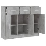 vidaXL Buffet gris béton 91x28x75 cm bois d'ingénierie