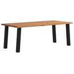 vidaXL Table à manger marron clair bois de chêne massif rectangulaire