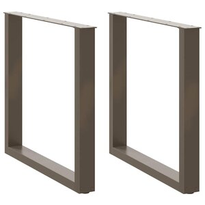 vidaXL Pieds de table à manger en U 2 pièces Acier naturel 80 x (72-73) cm Acier