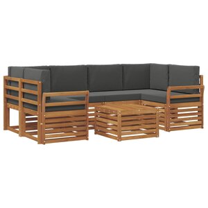 vidaXL Ensemble de canapés d'extérieur 7 Pièces Naturel et Anthracite